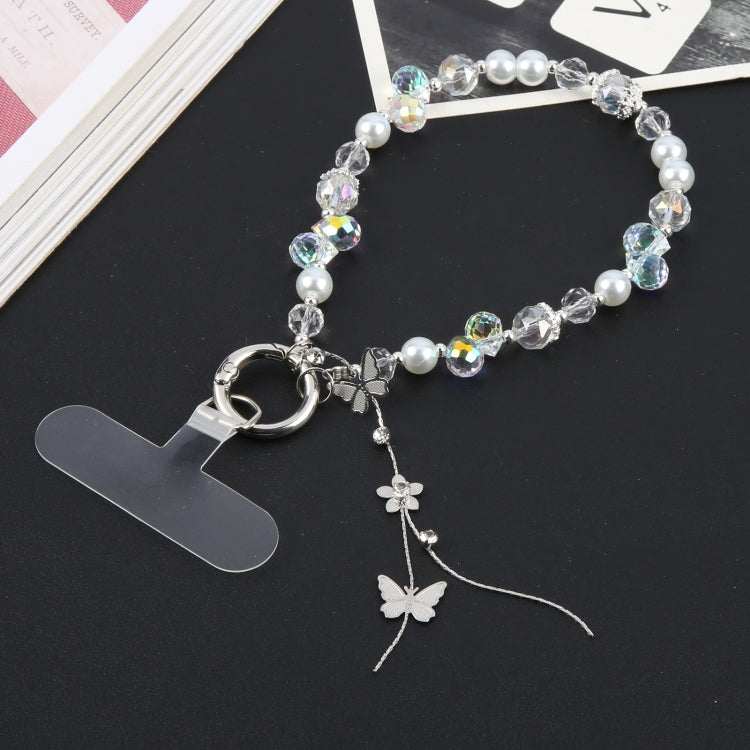 Alloy Butterfly Beaded Bracelet Anti-Lost Phone Short Lanyard