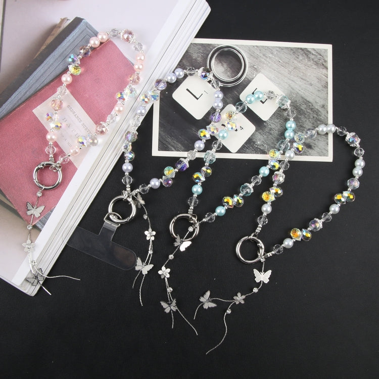 Alloy Butterfly Beaded Bracelet Anti-Lost Phone Short Lanyard