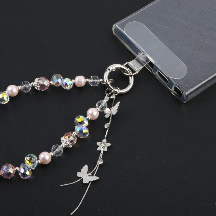 Alloy Butterfly Beaded Bracelet Anti-Lost Phone Short Lanyard