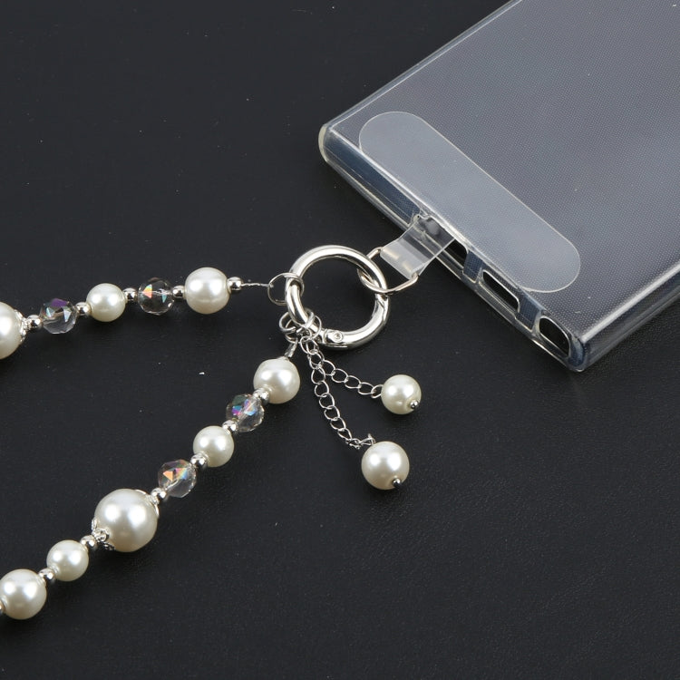 Pearl Short Bracelet Anti-lost Phone Short Lanyard - White