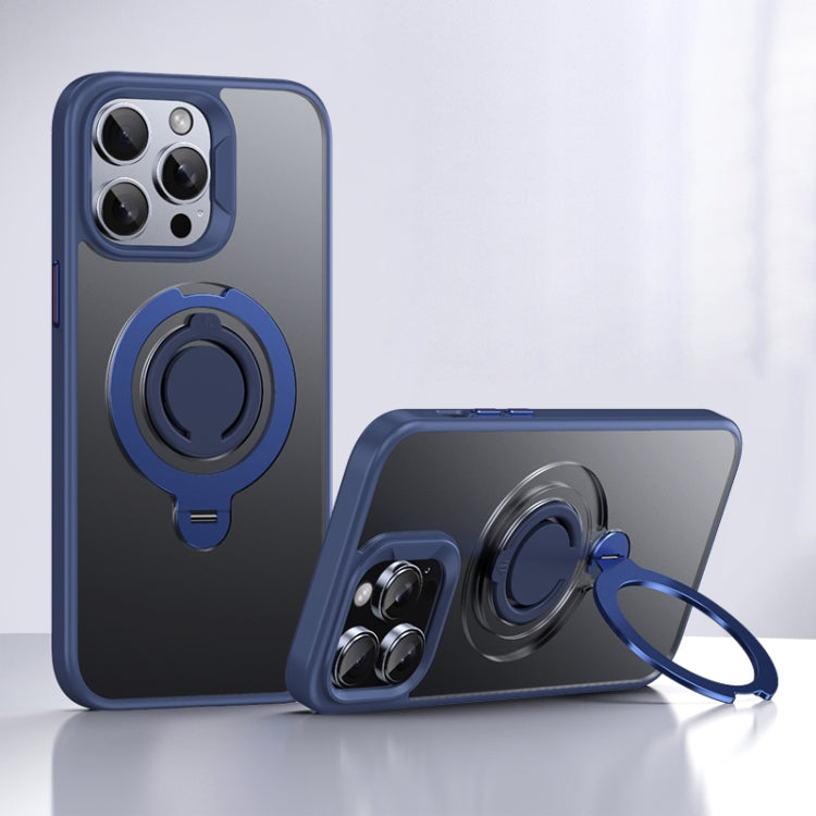 For iPhone 15 Pro Max Frosted MagSafe Magnetic Rotating Ring Holder Phone Case
