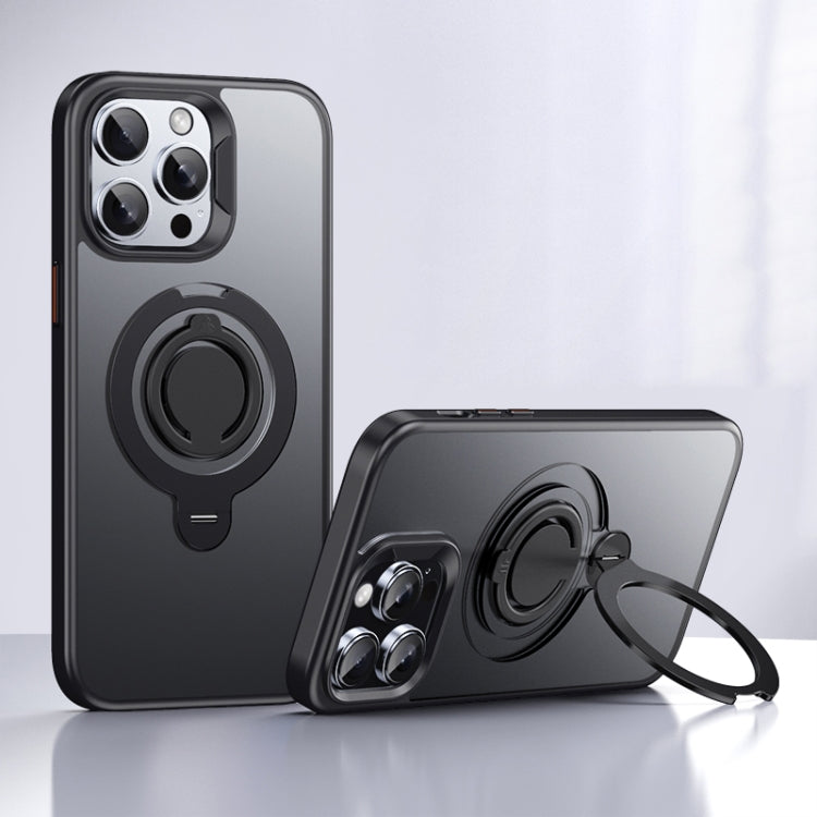 For iPhone 12 Pro Max Frosted MagSafe Magnetic Rotating Ring Holder Phone Case