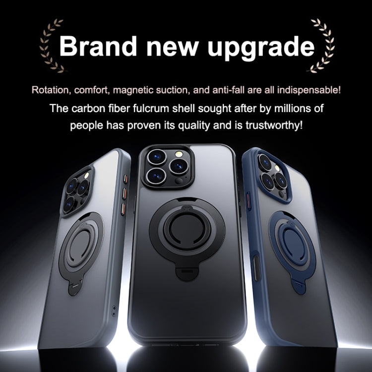 For iPhone 16 Plus Frosted MagSafe Magnetic Rotating Ring Holder Phone Case