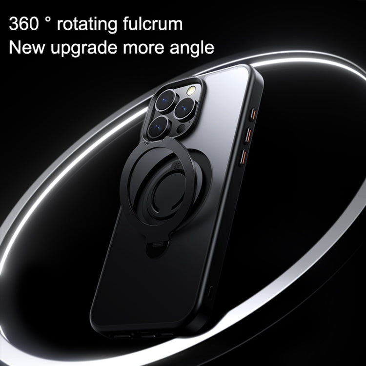 For iPhone 13 Pro Max Frosted MagSafe Magnetic Rotating Ring Holder Phone Case