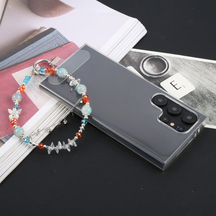 Star Alloy Beaded Bracelet Anti-Lost Phone Short Lanyard - Blue