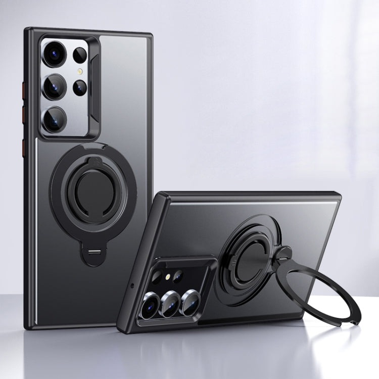 For Samsung Galaxy S23 Ultra 5G Frosted MagSafe Magnetic Rotating Ring Holder Phone Case