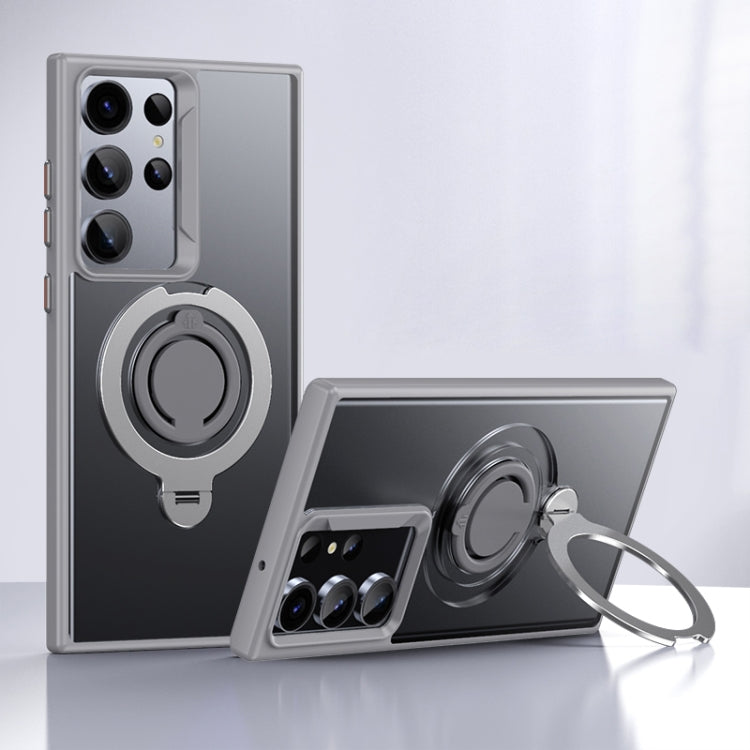 For Samsung Galaxy S23 Ultra 5G Frosted MagSafe Magnetic Rotating Ring Holder Phone Case