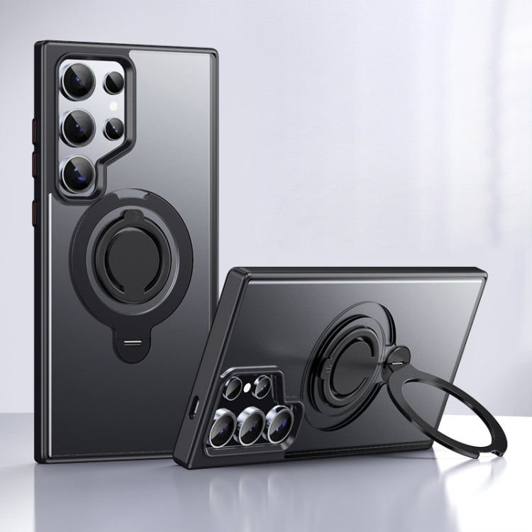 For Samsung Galaxy S24 Ultra 5G Frosted MagSafe Magnetic Rotating Ring Holder Phone Case