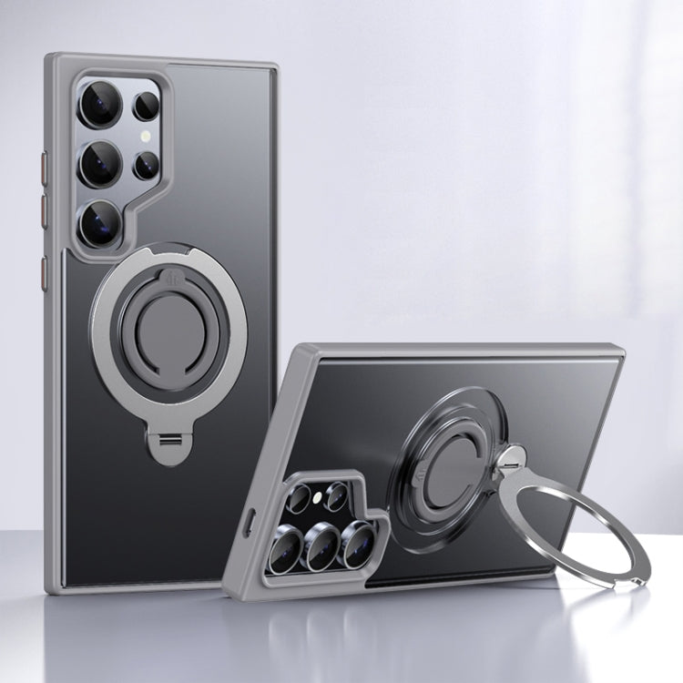 For Samsung Galaxy S24 Ultra 5G Frosted MagSafe Magnetic Rotating Ring Holder Phone Case