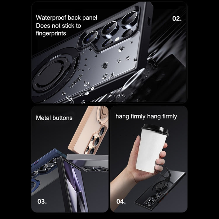 For Samsung Galaxy S23 5G Frosted MagSafe Magnetic Rotating Ring Holder Phone Case