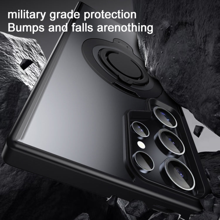 For Samsung Galaxy S23 Ultra 5G Frosted MagSafe Magnetic Rotating Ring Holder Phone Case
