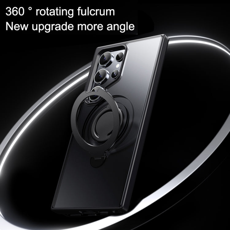 For Samsung Galaxy S23 5G Frosted MagSafe Magnetic Rotating Ring Holder Phone Case