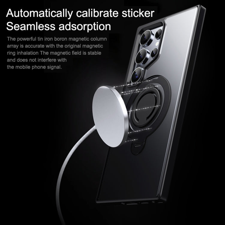 For Samsung Galaxy S23 5G Frosted MagSafe Magnetic Rotating Ring Holder Phone Case