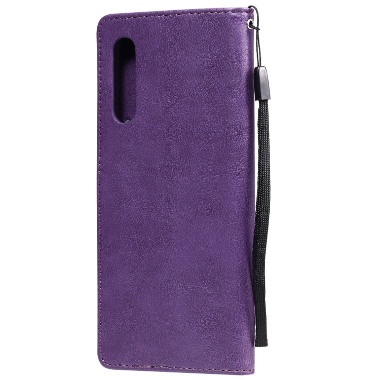 For LG G9 Solid Color Horizontal Flip Protective Leather Case with Holder & Card Slots & Wallet & Photo Frame & Lanyard