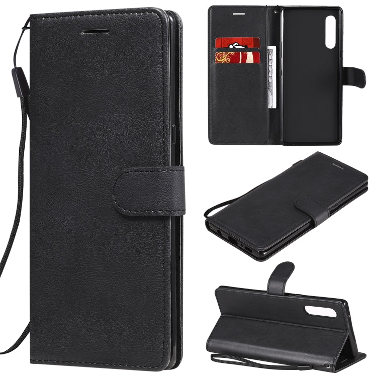 For LG G9 Solid Color Horizontal Flip Protective Leather Case with Holder & Card Slots & Wallet & Photo Frame & Lanyard
