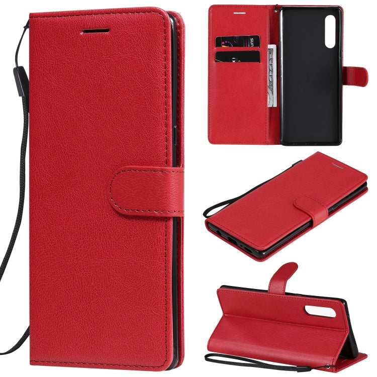 For LG G9 Solid Color Horizontal Flip Protective Leather Case with Holder & Card Slots & Wallet & Photo Frame & Lanyard