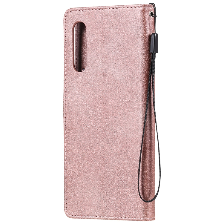 For LG G9 Solid Color Horizontal Flip Protective Leather Case with Holder & Card Slots & Wallet & Photo Frame & Lanyard