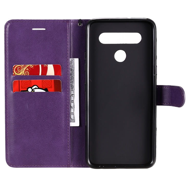 For LG K41S / K51S Solid Color Horizontal Flip Protective Leather Case with Holder & Card Slots & Wallet & Photo Frame & Lanyard