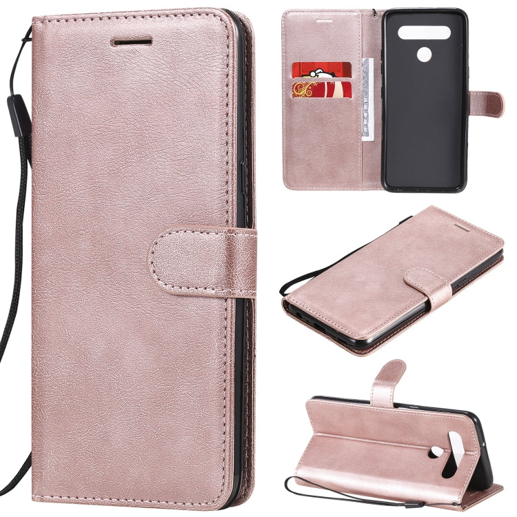For LG K41S / K51S Solid Color Horizontal Flip Protective Leather Case with Holder & Card Slots & Wallet & Photo Frame & Lanyard