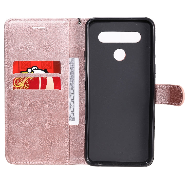 For LG K41S / K51S Solid Color Horizontal Flip Protective Leather Case with Holder & Card Slots & Wallet & Photo Frame & Lanyard
