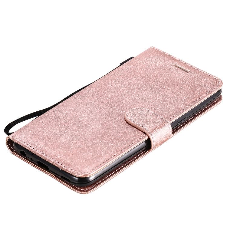 For LG K41S / K51S Solid Color Horizontal Flip Protective Leather Case with Holder & Card Slots & Wallet & Photo Frame & Lanyard