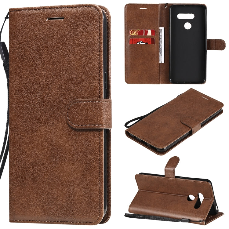 For LG K50S Solid Color Horizontal Flip Protective Leather Case with Holder & Card Slots & Wallet & Photo Frame & Lanyard