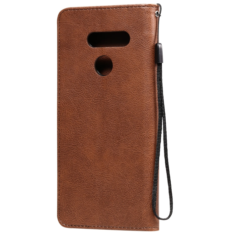 For LG K50S Solid Color Horizontal Flip Protective Leather Case with Holder & Card Slots & Wallet & Photo Frame & Lanyard