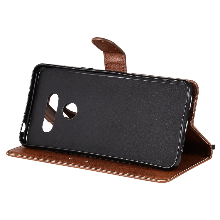 For LG K50S Solid Color Horizontal Flip Protective Leather Case with Holder & Card Slots & Wallet & Photo Frame & Lanyard