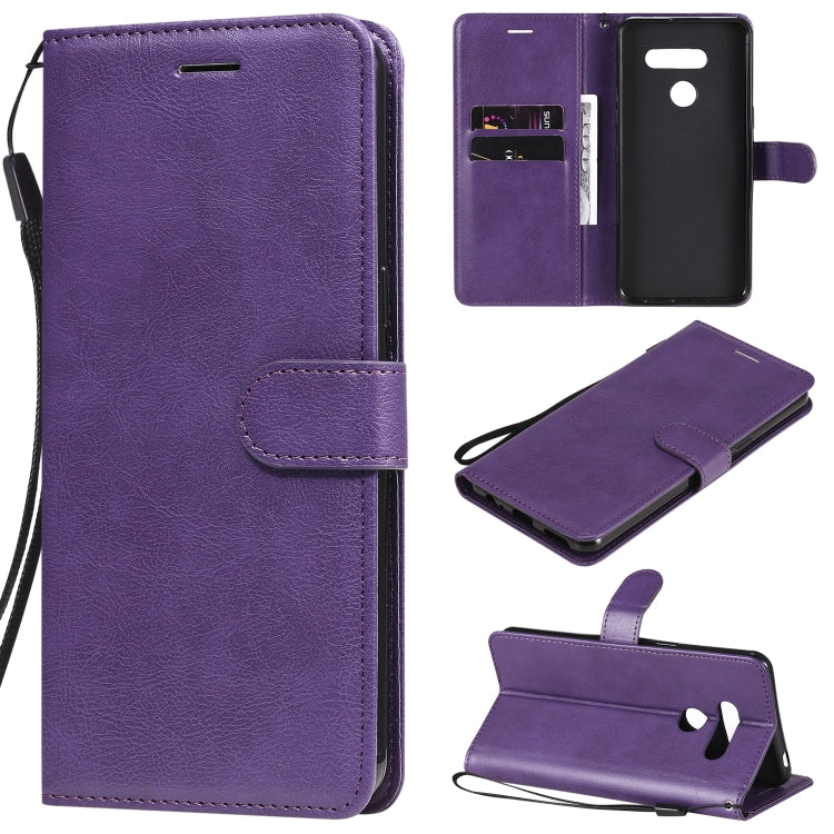 For LG K50S Solid Color Horizontal Flip Protective Leather Case with Holder & Card Slots & Wallet & Photo Frame & Lanyard