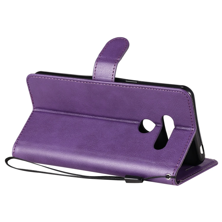 For LG K50S Solid Color Horizontal Flip Protective Leather Case with Holder & Card Slots & Wallet & Photo Frame & Lanyard