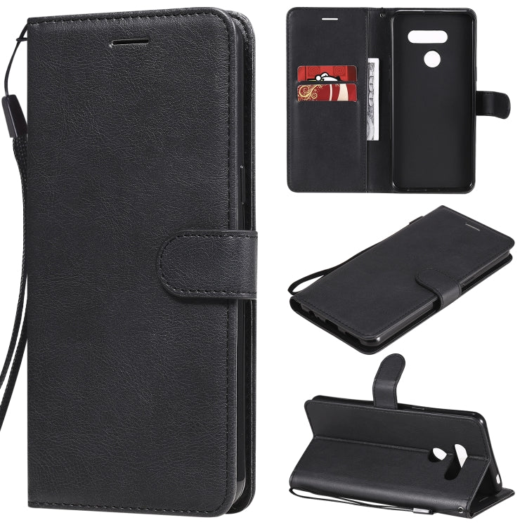 For LG K50S Solid Color Horizontal Flip Protective Leather Case with Holder & Card Slots & Wallet & Photo Frame & Lanyard