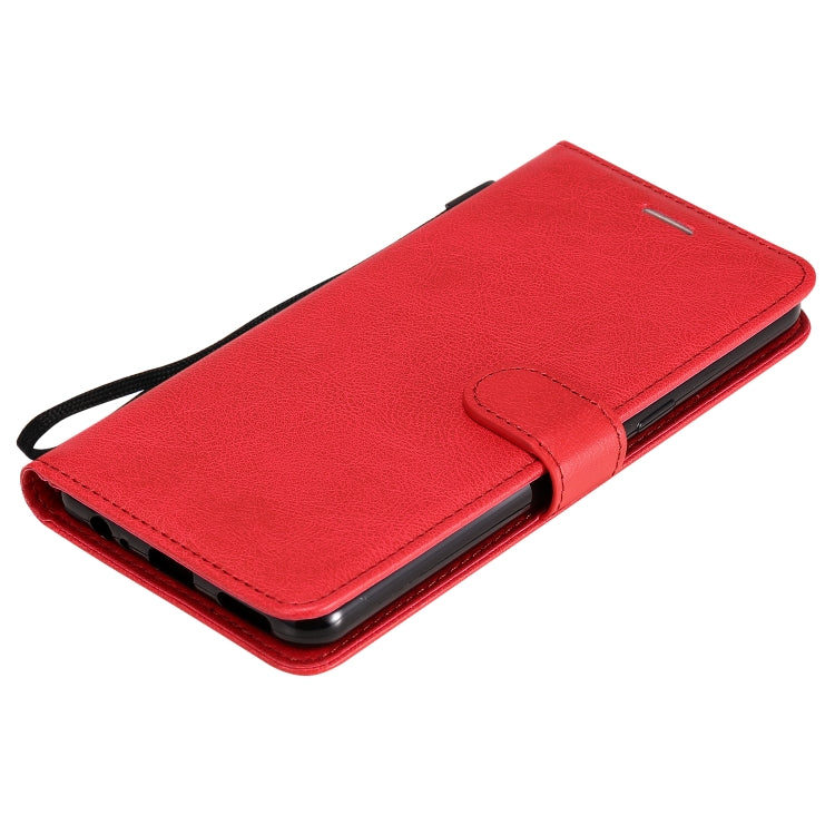 For LG K50S Solid Color Horizontal Flip Protective Leather Case with Holder & Card Slots & Wallet & Photo Frame & Lanyard