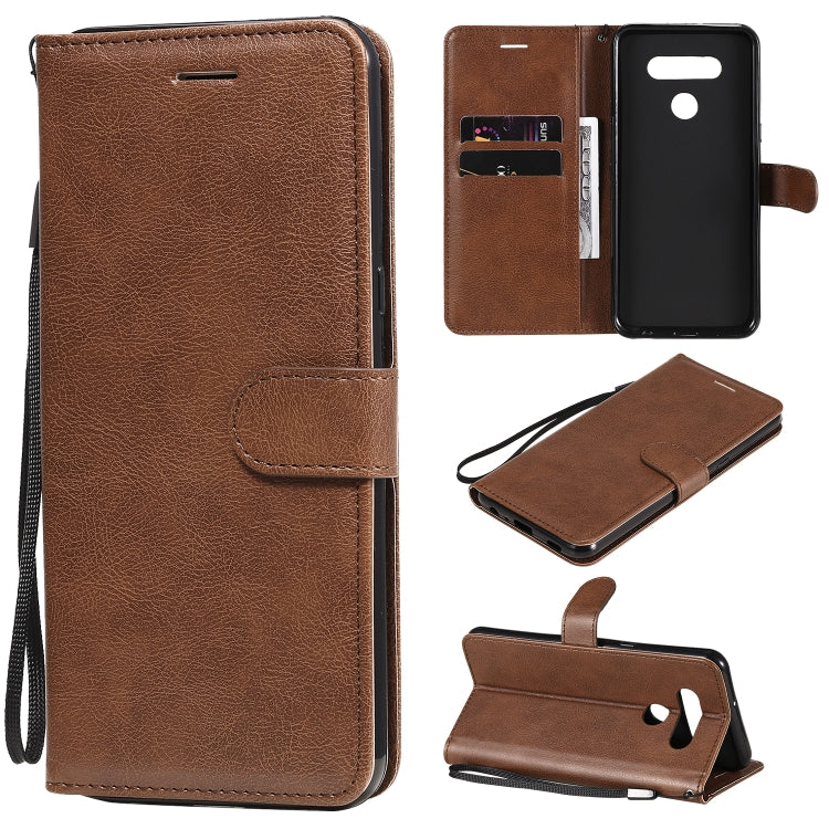 For LG K51 Solid Color Horizontal Flip Protective Leather Case with Holder & Card Slots & Wallet & Photo Frame & Lanyard