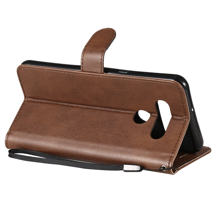 For LG K51 Solid Color Horizontal Flip Protective Leather Case with Holder & Card Slots & Wallet & Photo Frame & Lanyard