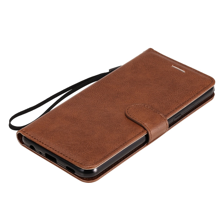 For LG K51 Solid Color Horizontal Flip Protective Leather Case with Holder & Card Slots & Wallet & Photo Frame & Lanyard