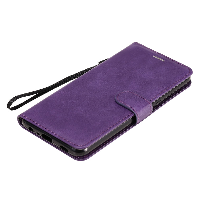 For LG K51 Solid Color Horizontal Flip Protective Leather Case with Holder & Card Slots & Wallet & Photo Frame & Lanyard