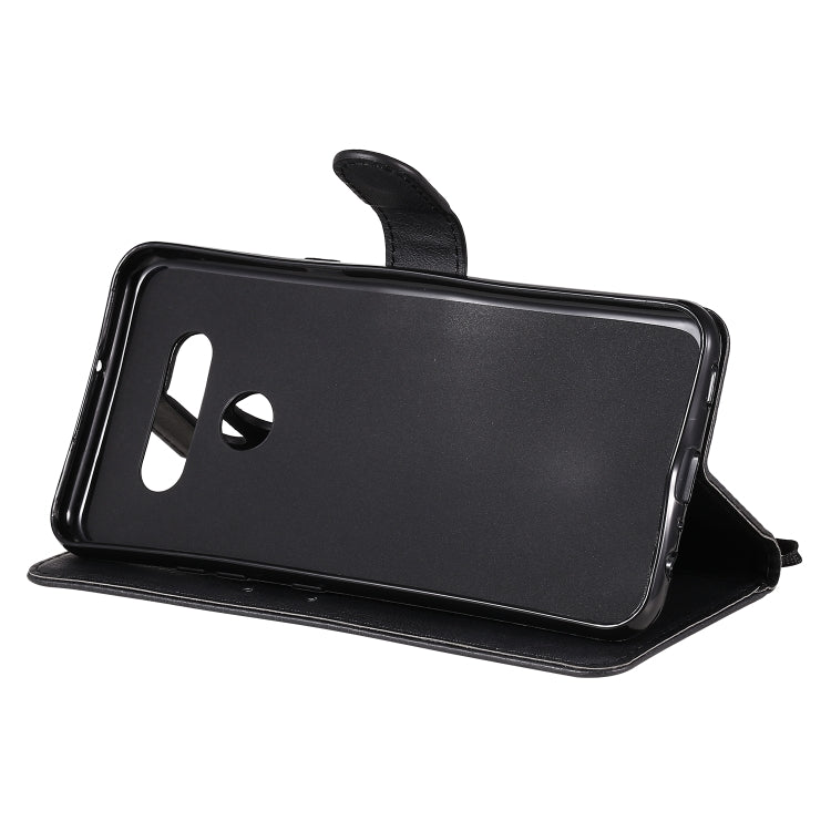 For LG K51 Solid Color Horizontal Flip Protective Leather Case with Holder & Card Slots & Wallet & Photo Frame & Lanyard