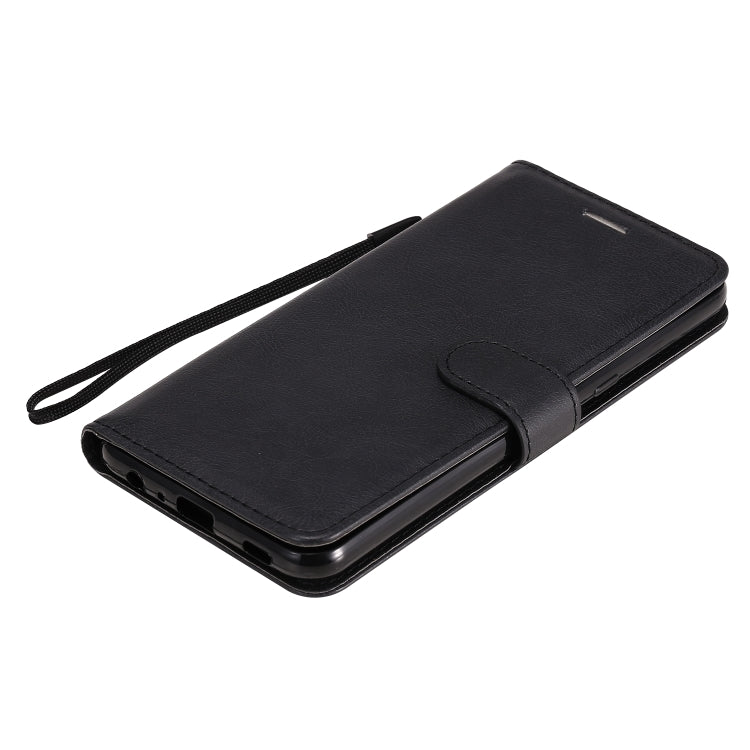 For LG K51 Solid Color Horizontal Flip Protective Leather Case with Holder & Card Slots & Wallet & Photo Frame & Lanyard