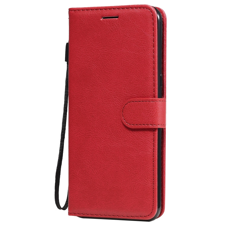 For LG K51 Solid Color Horizontal Flip Protective Leather Case with Holder & Card Slots & Wallet & Photo Frame & Lanyard