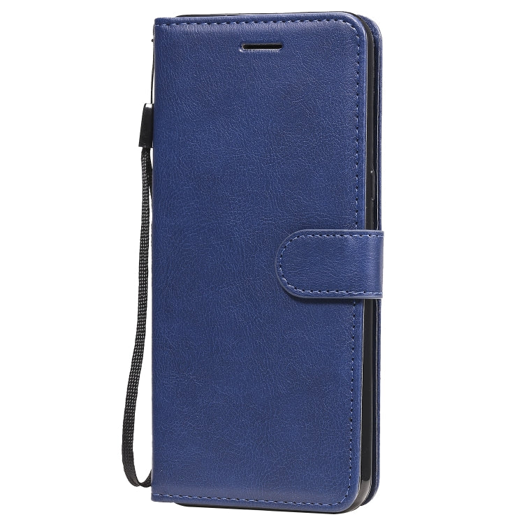 For LG K51 Solid Color Horizontal Flip Protective Leather Case with Holder & Card Slots & Wallet & Photo Frame & Lanyard