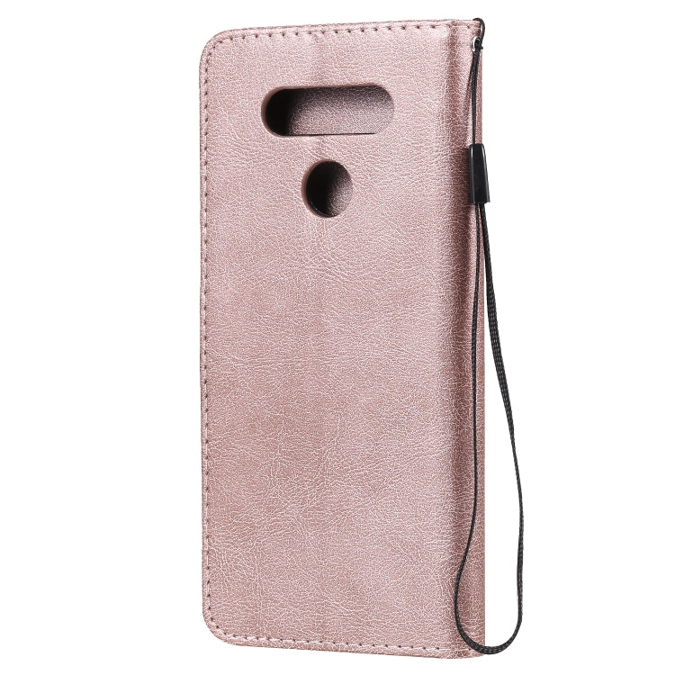 For LG K51 Solid Color Horizontal Flip Protective Leather Case with Holder & Card Slots & Wallet & Photo Frame & Lanyard
