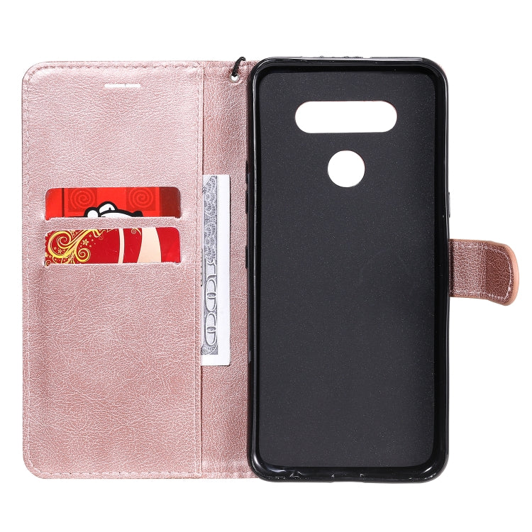 For LG K51 Solid Color Horizontal Flip Protective Leather Case with Holder & Card Slots & Wallet & Photo Frame & Lanyard