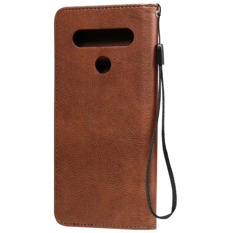 For LG K61 Solid Color Horizontal Flip Protective Leather Case with Holder & Card Slots & Wallet & Photo Frame & Lanyard