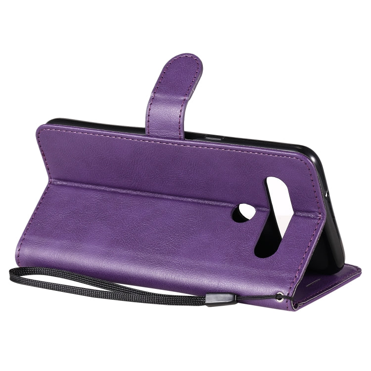 For LG K61 Solid Color Horizontal Flip Protective Leather Case with Holder & Card Slots & Wallet & Photo Frame & Lanyard