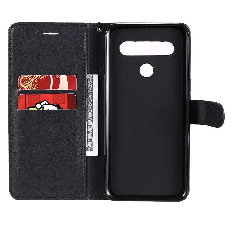 For LG K61 Solid Color Horizontal Flip Protective Leather Case with Holder & Card Slots & Wallet & Photo Frame & Lanyard