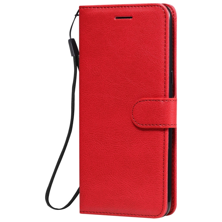 For LG K61 Solid Color Horizontal Flip Protective Leather Case with Holder & Card Slots & Wallet & Photo Frame & Lanyard