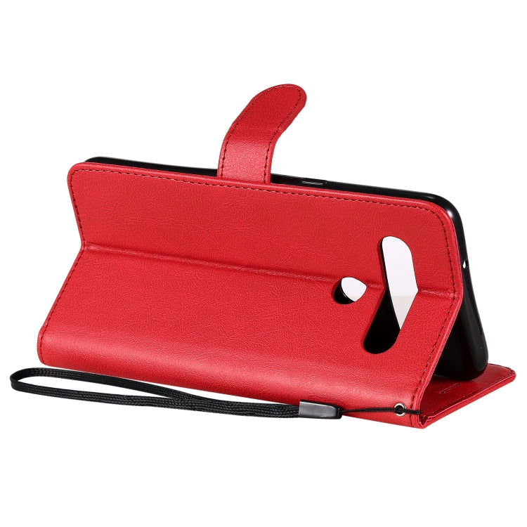 For LG K61 Solid Color Horizontal Flip Protective Leather Case with Holder & Card Slots & Wallet & Photo Frame & Lanyard