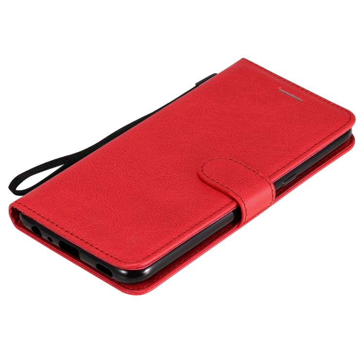 For LG K61 Solid Color Horizontal Flip Protective Leather Case with Holder & Card Slots & Wallet & Photo Frame & Lanyard