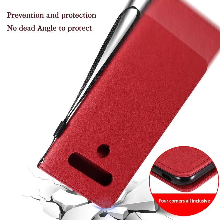 For LG K61 Solid Color Horizontal Flip Protective Leather Case with Holder & Card Slots & Wallet & Photo Frame & Lanyard