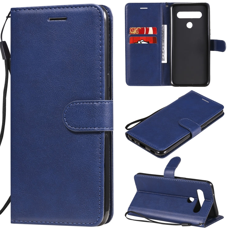 For LG K61 Solid Color Horizontal Flip Protective Leather Case with Holder & Card Slots & Wallet & Photo Frame & Lanyard
